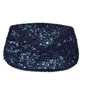 Black Beaded and Sequins Vintage Clutch Purse